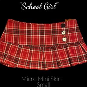 Plaid pleated mini skirt